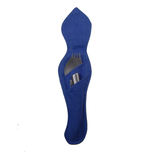 Etui georgette tissu bleu