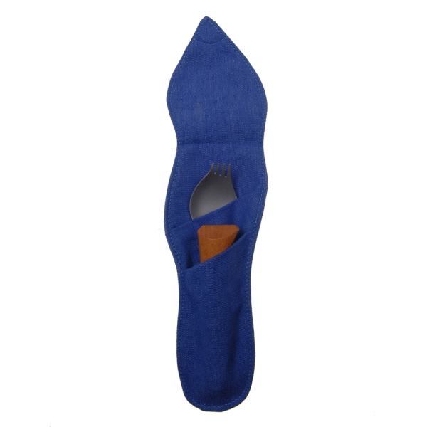 Etui georgette tissu bleu